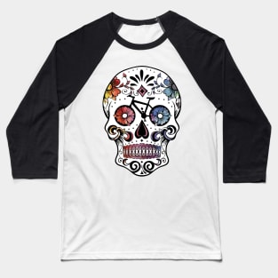 Sugar skull bikes watercolor Baseball T-Shirt